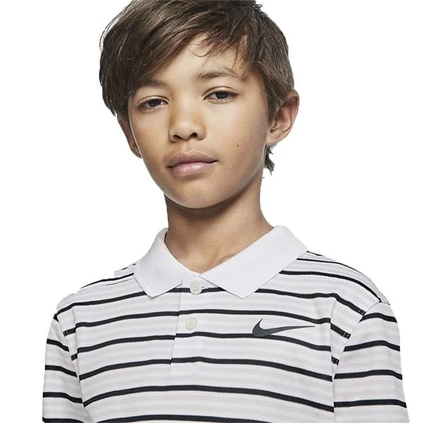 Nike Junior - Boys Dri-Fit Victory Striped Polo Shirt White (100) 4 Nike Junior - Boys Dri-Fit Victory Striped Polo Shirt White (100) - Image 4
