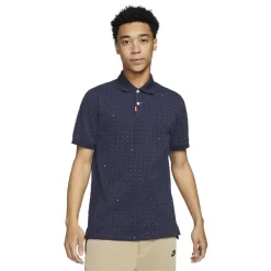 Nike Gents Polo Printed Slim Fit Shirt Obsidian (451)