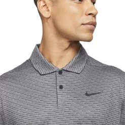 Nike Gents Dri-Fit Vapor Stripe Polo Shirt Dark Smoke (070) -Sale Nike Online P CU9798NIKESHIRTDARKSMOKE070GENTS 3 L