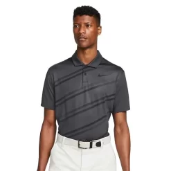Nike Gents Dri-FIT Vapor Printed Polo Shirt Dark Smoke Grey - Black (070)