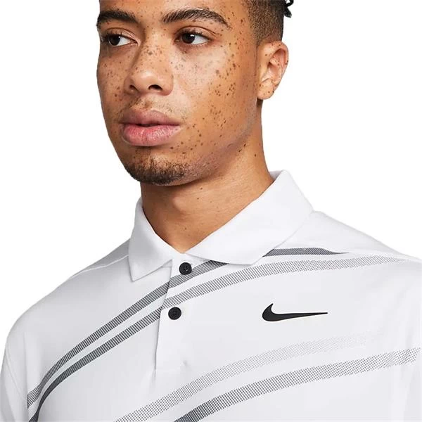 Nike Gents Dri-FIT Vapor Printed Polo Shirt White - Black (100) 4 Nike Gents Dri-FIT Vapor Printed Polo Shirt White - Black (100) - Image 4