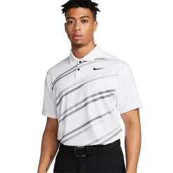 Nike Gents Dri-FIT Vapor Printed Polo Shirt White - Black (100)