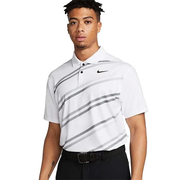 Nike Gents Dri-FIT Vapor Printed Polo Shirt White - Black (100) 1 Nike Gents Dri-FIT Vapor Printed Polo Shirt White - Black (100)