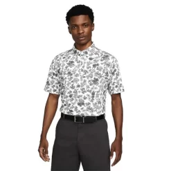 Nike Gents Dri-FIT Player Floral Print Polo Shirt White - Brushed Silver (100)