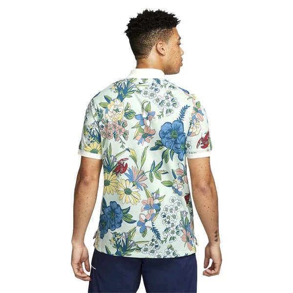 Nike Gents Dri-FIT Floral Print Polo Shirt Barely Green - Sail - Marina (394) 2 Nike Gents Dri-FIT Floral Print Polo Shirt Barely Green - Sail - Marina (394) - Image 2