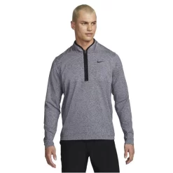 Nike Gents Dri-FIT Victory Heather ½ Zip Top Obsidian - Pure - Black (451)