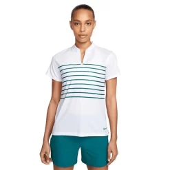 Nike Ladies Dri-FIT Victory Stripe Polo Shirt White (100)