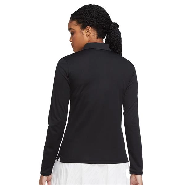 Nike Ladies Dri-Fit Victory Long Sleeve Polo Shirt Black (010) 2 Nike Ladies Dri-Fit Victory Long Sleeve Polo Shirt Black (010) - Image 2