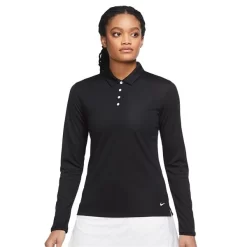 Nike Ladies Dri-Fit Victory Long Sleeve Polo Shirt Black (010)