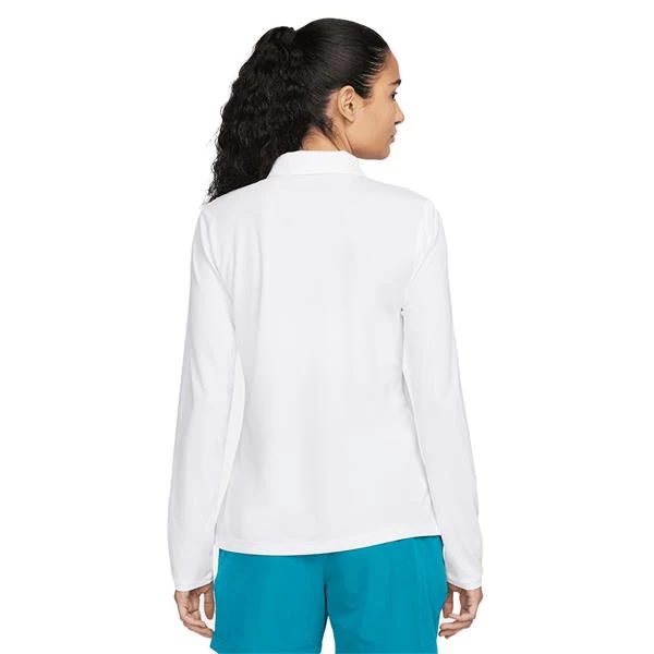 Nike Ladies Dri-Fit Victory Long Sleeve Polo Shirt White (100) 2 Nike Ladies Dri-Fit Victory Long Sleeve Polo Shirt White (100) - Image 2