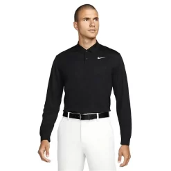 Nike Gents Dri-FIT Long Sleeve Victory Solid Polo Shirt Black - White (010)