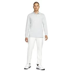Nike Gents Dri-FIT Long Sleeve Victory Solid Polo Shirt Light Smoke Grey - White (077) -Sale Nike Online P DN2344NIKESHIRTLIGHTSMOKEGREYWHITE077GENTS 2 L