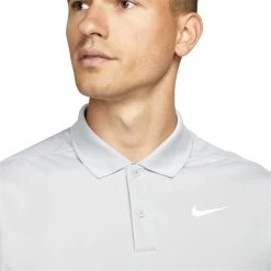 Nike Gents Dri-FIT Long Sleeve Victory Solid Polo Shirt Light Smoke Grey - White (077) -Sale Nike Online P DN2344NIKESHIRTLIGHTSMOKEGREYWHITE077GENTS 3 L