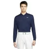 Nike Gents Dri-FIT Long Sleeve Victory Solid Polo Shirt Blue (Navy - White 419)