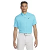 Nike Gents Dri-FIT Tour Jacquard Polo Shirt Baltic Blue Black (416)