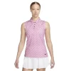 Nike Ladies Dri-FIT Victory SS Printed Polo Shirt Cosmic Fuchsia Black (665)