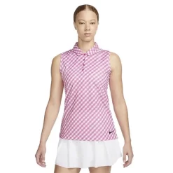 Nike Ladies Dri-FIT Victory SS Printed Polo Shirt Cosmic Fuchsia Black (665)