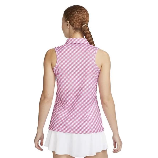 Nike Ladies Dri-FIT Victory SS Printed Polo Shirt Cosmic Fuchsia Black (665) 2 Nike Ladies Dri-FIT Victory SS Printed Polo Shirt Cosmic Fuchsia Black (665) - Image 2