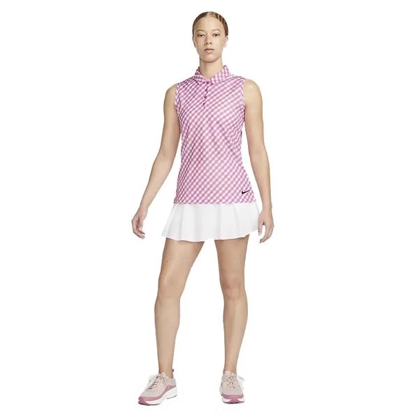 Nike Ladies Dri-FIT Victory SS Printed Polo Shirt Cosmic Fuchsia Black (665) 3 Nike Ladies Dri-FIT Victory SS Printed Polo Shirt Cosmic Fuchsia Black (665) - Image 3