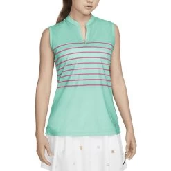 Nike Dri-FIT Victory Striped Sleeveless Golf Polo 2022 Women -Sale Nike Online ann2995 washed teal pink prime 1 23548.1669105963