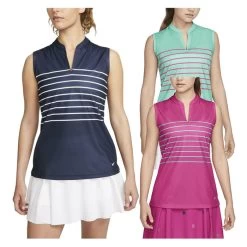 Nike Dri-FIT Victory Striped Sleeveless Golf Polo 2022 Women